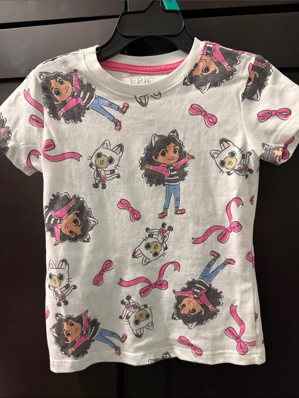 Gabbys Dollhouse Epic Threads White & Pink Character Allover Tee 4T